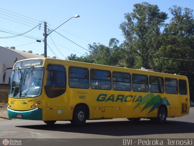 Viação Garcia 6567 na cidade de Rolândia, Paraná, Brasil, por Pedroka Ternoski. Número da foto: #445087.