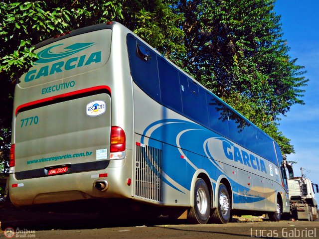 Viação Garcia 7770 na cidade de Telêmaco Borba, Paraná, Brasil, por Lucas Gabriel. Número da foto: #489382.