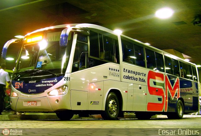 Transporte Coletivo Santa Maria 281 na cidade de Belo Horizonte, Minas Gerais, Brasil, por César Ônibus. ID da foto: 494363.