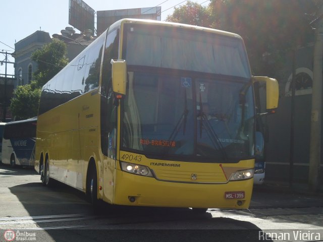 Viação Itapemirim 49043 na cidade de Rio de Janeiro, Rio de Janeiro, Brasil, por Renan Vieira. ID da foto: 496814.