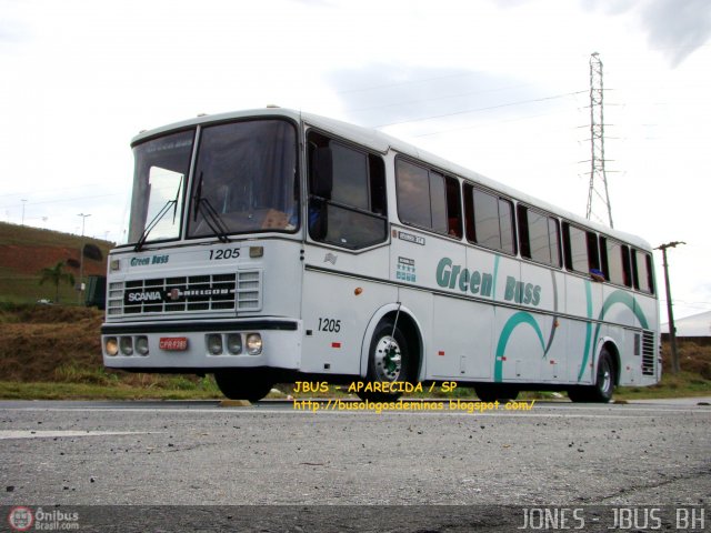 Green Buss 1205 na cidade de Aparecida, São Paulo, Brasil, por Jones Bh. ID da foto: 499187.