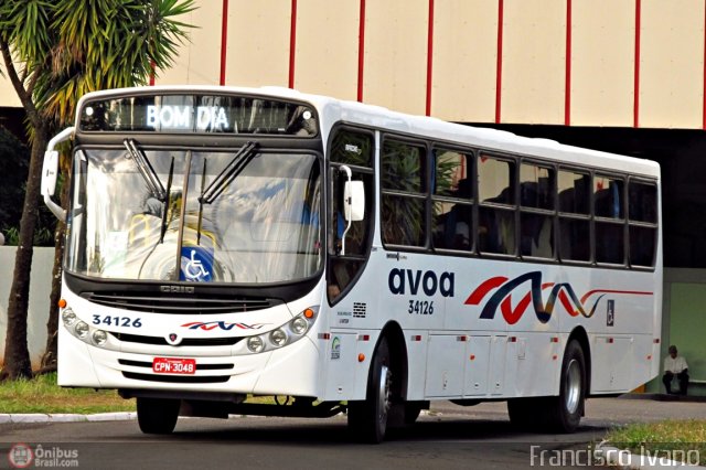 AVOA - Auto Viação Ourinhos Assis 34126 na cidade de Ourinhos, São Paulo, Brasil, por Francisco Ivano. Número da foto: #500430.