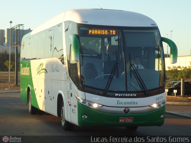 Tocantins Transportes e Turismo 3019 na cidade de Palmas, Tocantins, Brasil, por Lucas Ferreira dos Santos Gomes. ID da foto: 503638.