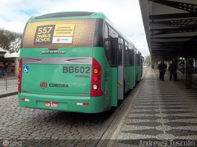 Transporte Coletivo Glória BB602 na cidade de Curitiba, Paraná, Brasil, por Andrews  Fuscolin. Número da foto: #504473.