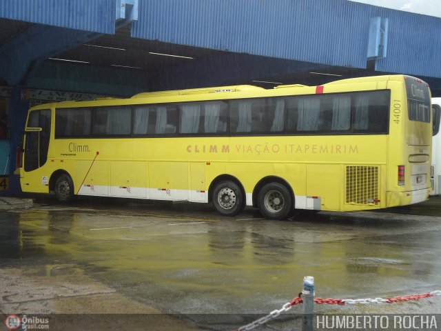 Viação Itapemirim 44001 na cidade de Santos, São Paulo, Brasil, por Humberto Rocha. ID da foto: 506490.