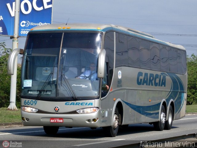 Viação Garcia 6609 na cidade de Nova Iguaçu, Rio de Janeiro, Brasil, por Adriano Minervino. Número da foto: #509806.