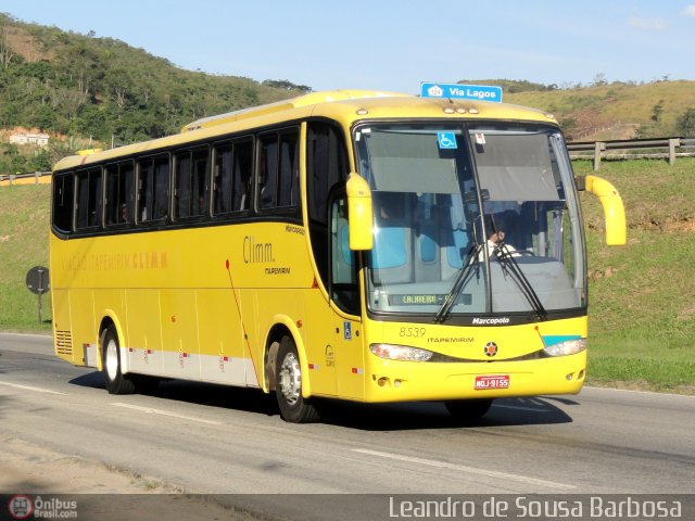 Viação Itapemirim 8539 na cidade de Rio Bonito, Rio de Janeiro, Brasil, por Leandro de Sousa Barbosa. ID da foto: 511170.