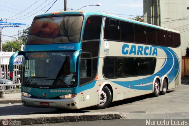 Viação Garcia 6039 na cidade de Rio de Janeiro, Rio de Janeiro, Brasil, por Marcelo Lucas. ID da foto: 513276.