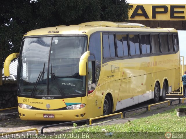 Viação Itapemirim 8011 na cidade de Salvador, Bahia, Brasil, por Gênesis Freitas. ID da foto: 515407.