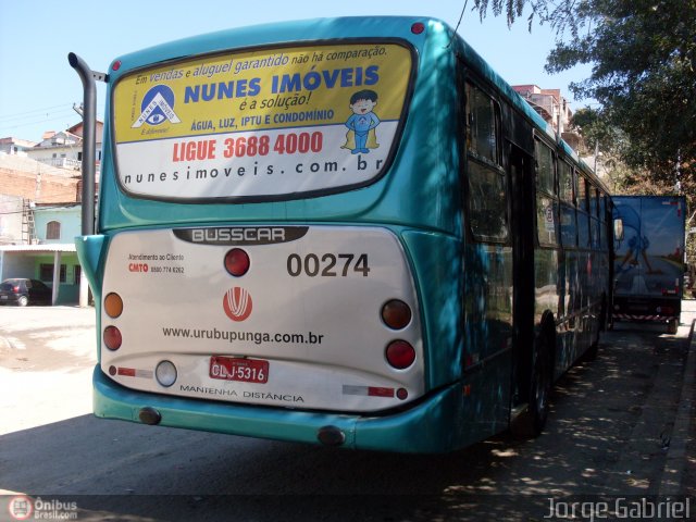 Auto Viação Urubupungá 00274 na cidade de Osasco, São Paulo, Brasil, por Jorge  Gabriel. Número da foto: #530518.
