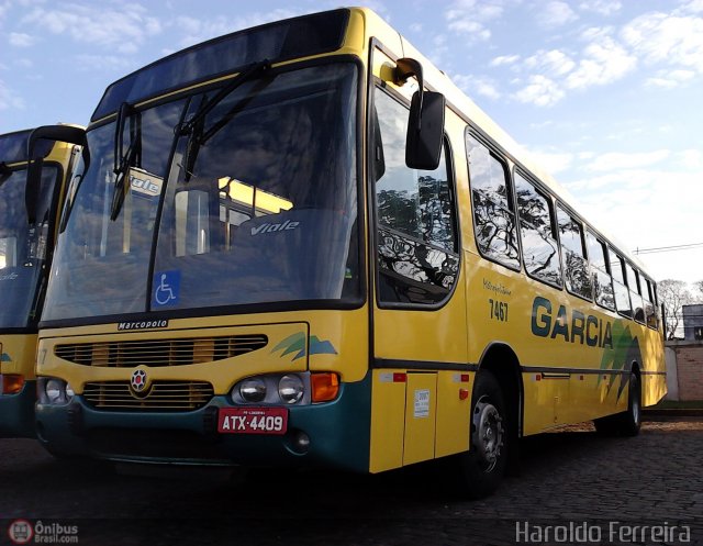 Viação Garcia 7467 na cidade de Londrina, Paraná, Brasil, por Haroldo Ferreira. ID da foto: 544516.