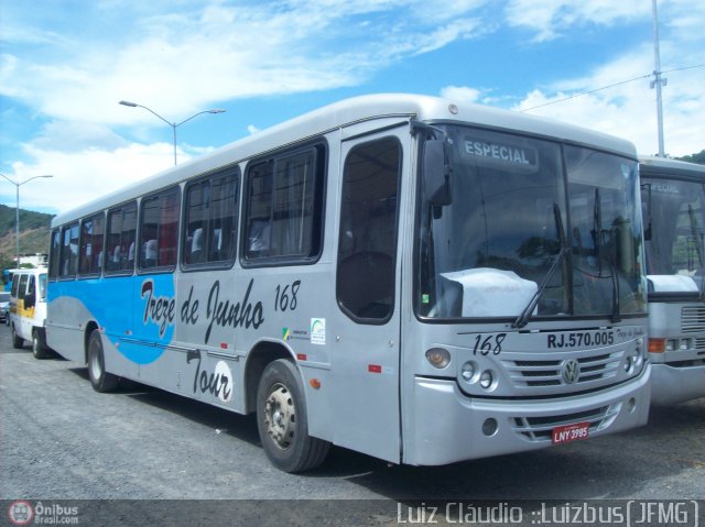 Viação Treze de Junho 168 na cidade de Juiz de Fora, Minas Gerais, Brasil, por Luiz Krolman. ID da foto: 544739.