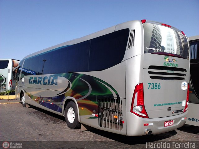 Viação Garcia 7386 na cidade de Londrina, Paraná, Brasil, por Haroldo Ferreira. ID da foto: 545629.