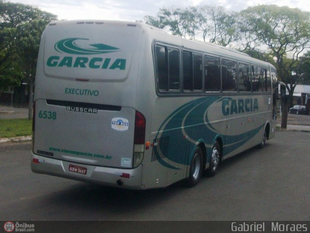 Viação Garcia 6538 na cidade de Loanda, Paraná, Brasil, por Gabriel  Moraes. ID da foto: 545933.