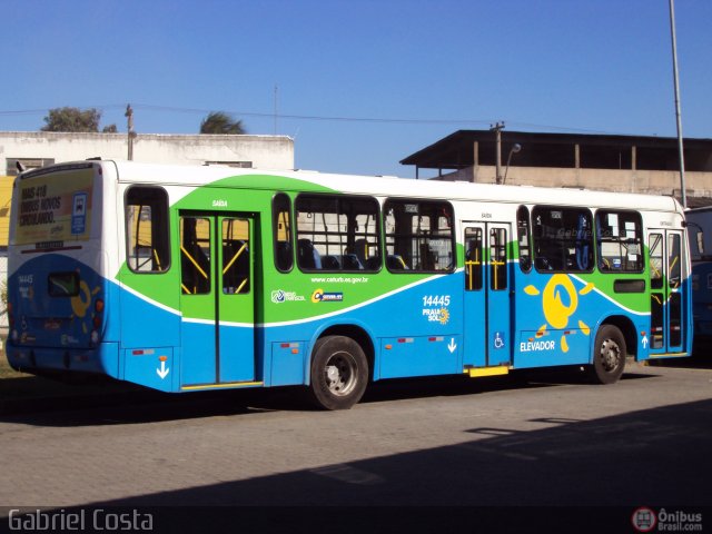 Viação Praia Sol 14445 na cidade de Vila Velha, Espírito Santo, Brasil, por Gabriel Costa. Número da foto: #551422.