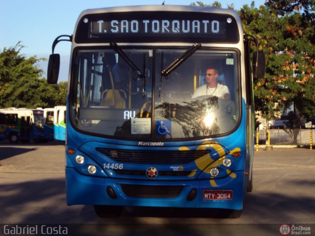 Viação Praia Sol 14456 na cidade de Serra, Espírito Santo, Brasil, por Gabriel Costa. Número da foto: #551397.