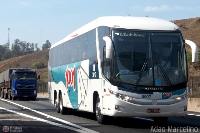Auto Viação 1001 3017 na cidade de Aparecida, São Paulo, Brasil, por Adão Raimundo Marcelino. Número da foto: #553228.