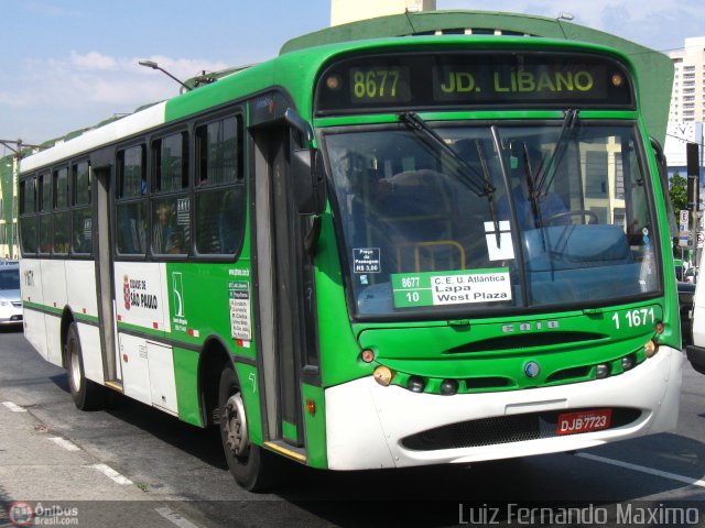 Viação Santa Brígida 1 1671 na cidade de São Paulo, São Paulo, Brasil, por Luiz Fernando Maximo. ID da foto: 525603.