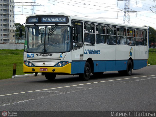 Litorânea Transportes Coletivos 1673 na cidade de São José dos Campos, São Paulo, Brasil, por Mateus C. Barbosa. Número da foto: #554996.