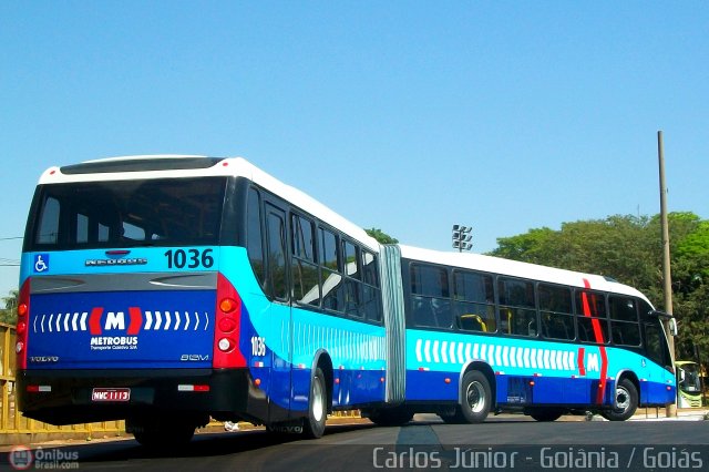 Metrobus 1036 na cidade de Goiânia, Goiás, Brasil, por Carlos Júnior. ID da foto: 566590.