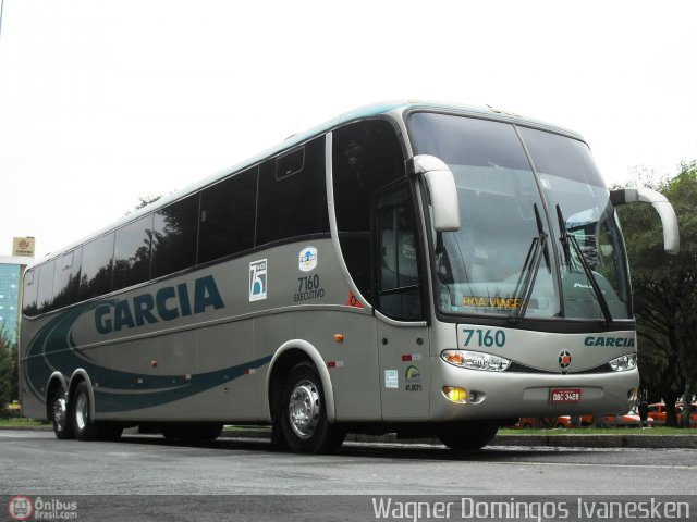 Viação Garcia 7160 na cidade de Curitiba, Paraná, Brasil, por Wagner Domingos Ivanesken. ID da foto: 570376.