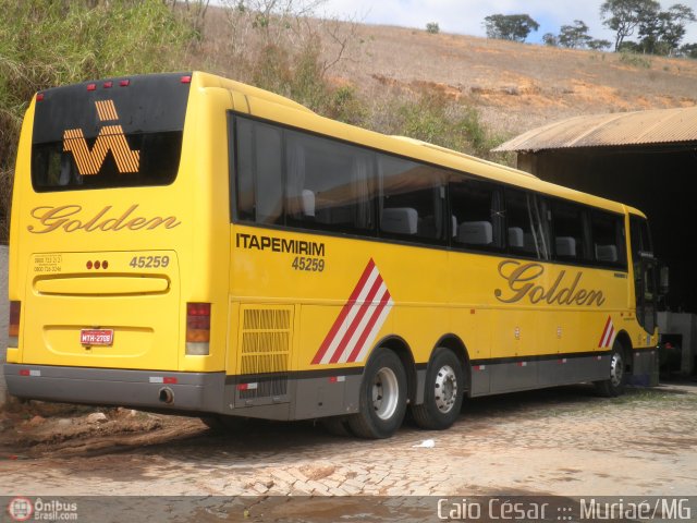 Viação Itapemirim 45259 na cidade de Muriaé, Minas Gerais, Brasil, por Caio César de Freitas Lopes. ID da foto: 571901.