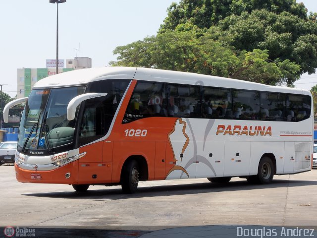 Viação Paraúna 1020 na cidade de Goiânia, Goiás, Brasil, por Douglas Andrez. Número da foto: #571821.