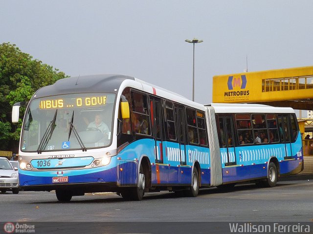 Metrobus 1036 na cidade de Goiânia, Goiás, Brasil, por Wallison Ferreira. ID da foto: 572215.