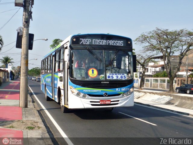 Viação Ponte Coberta RJ 190.078 na cidade de Rio de Janeiro, Rio de Janeiro, Brasil, por Zé Ricardo Reis. Número da foto: #573247.