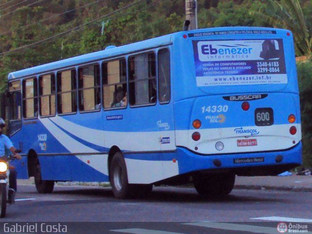 Viação Praia Sol 14330 na cidade de Vila Velha, Espírito Santo, Brasil, por Gabriel Costa. Número da foto: #577938.