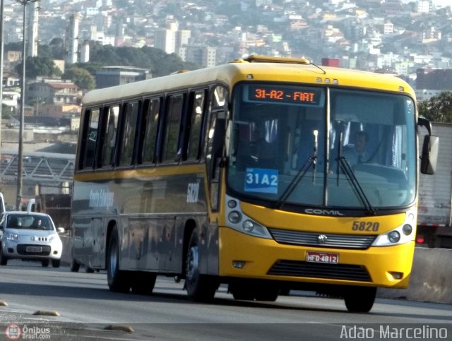 Viação Santa Edwiges 5820 na cidade de Belo Horizonte, Minas Gerais, Brasil, por Adão Raimundo Marcelino. Número da foto: #580076.