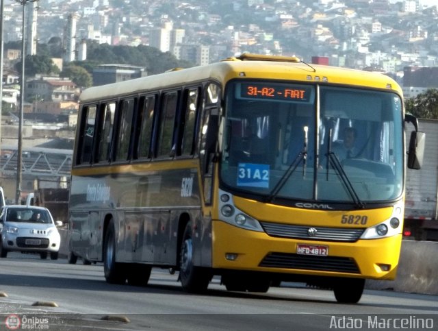 Viação Santa Edwiges 5820 na cidade de Belo Horizonte, Minas Gerais, Brasil, por Adão Raimundo Marcelino. ID da foto: 580076.