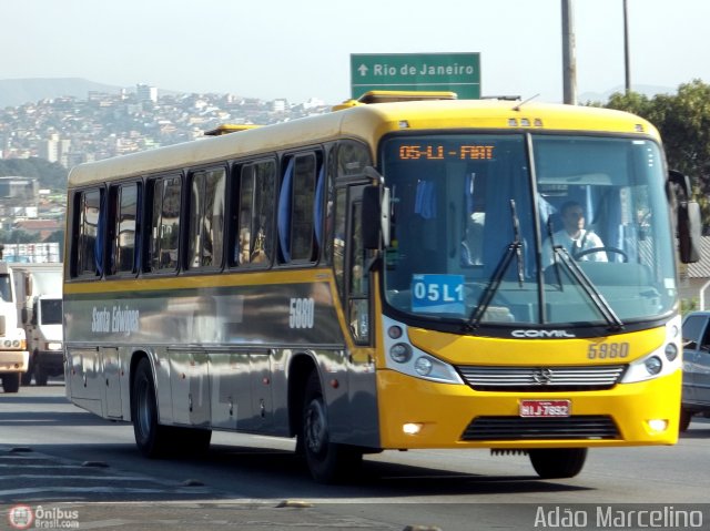 Viação Santa Edwiges 5980 na cidade de Belo Horizonte, Minas Gerais, Brasil, por Adão Raimundo Marcelino. Número da foto: #580070.