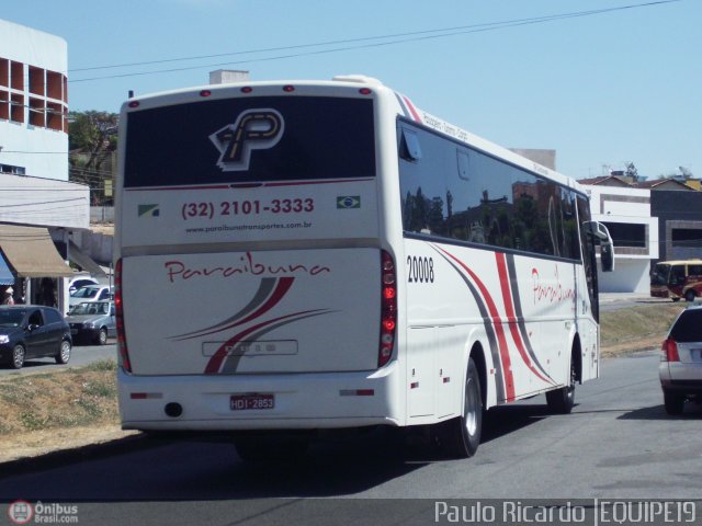Paraibuna Transportes 20008 na cidade de Divinópolis, Minas Gerais, Brasil, por Paulo Ricardo. Número da foto: #589791.