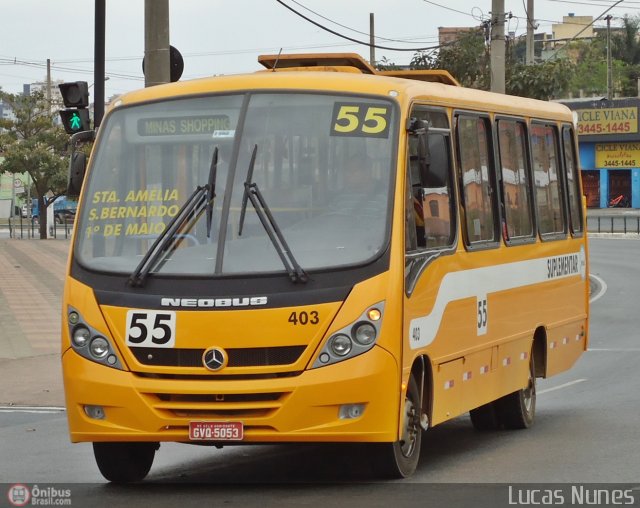 Transporte Suplementar de Belo Horizonte 403 na cidade de Belo Horizonte, Minas Gerais, Brasil, por Lucas Nunes. ID da foto: 556363.